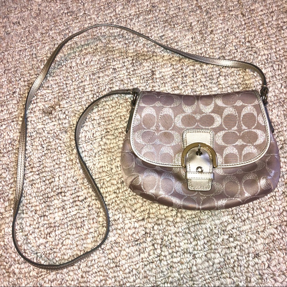 Silver Coach Crossbody Bag